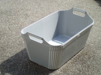 Vanička odlehčená se zapuštěným držadlem-objem 40 litrů-barva šedá
